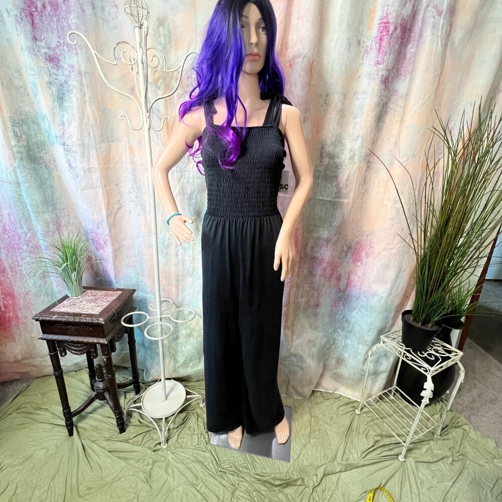NEW 📌Sonoma Goods for Life Women Comfy Shirred Bodice Black Jumpsuit